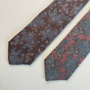 Paisley Men's Ties - Brown, Blue, and Maroon